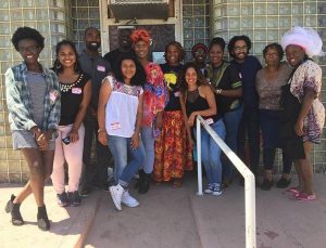 A group photo of "Immigration is a Black issue" demonstrators.