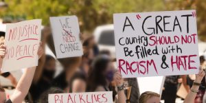 Demonstration in Temecula, California on June 3, 2020 to protest the killings of many African Americans by police and to honor the memories of George Floyd and Breonna Taylor